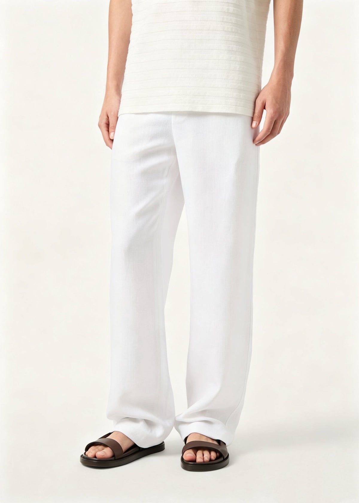 Navy Cotton Plain Wide-Leg - Men's