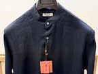 Navy Cotton Slim Long-Sleeve - Men's