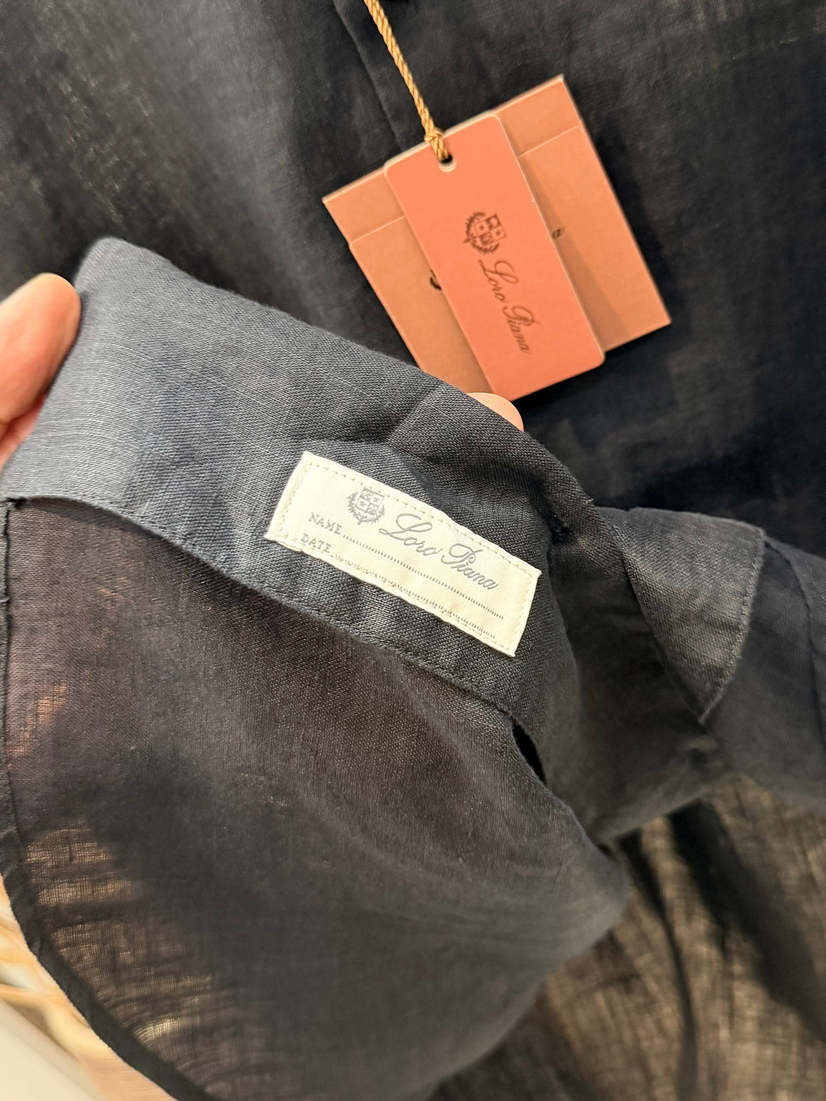 Navy Cotton Slim Long-Sleeve - Men's