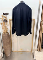 Navy Cotton Slim Long-Sleeve - Men's