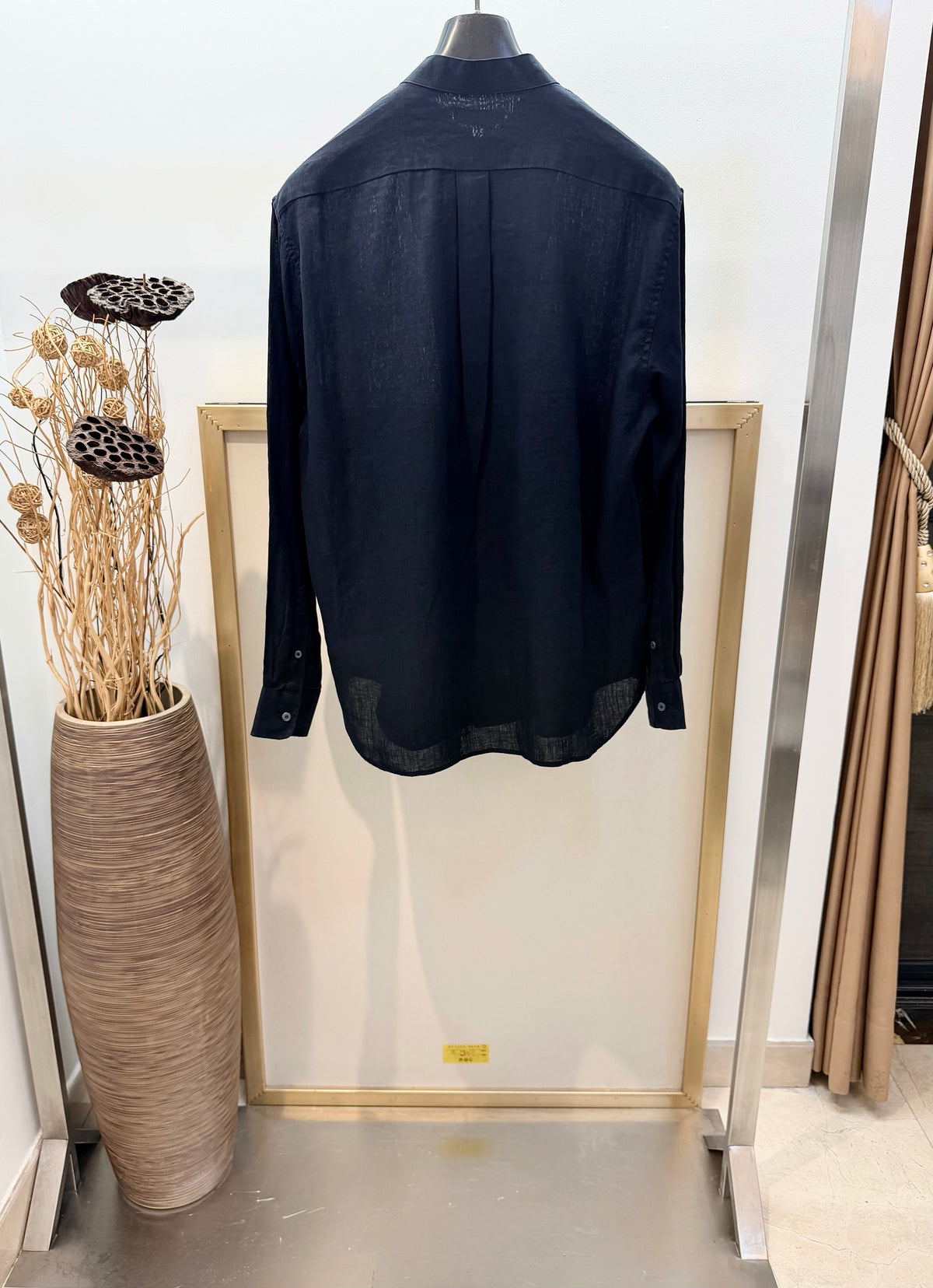Navy Cotton Slim Long-Sleeve - Men's