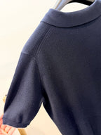 Navy Knit Contrast Trim Short-Sleeve - Men's