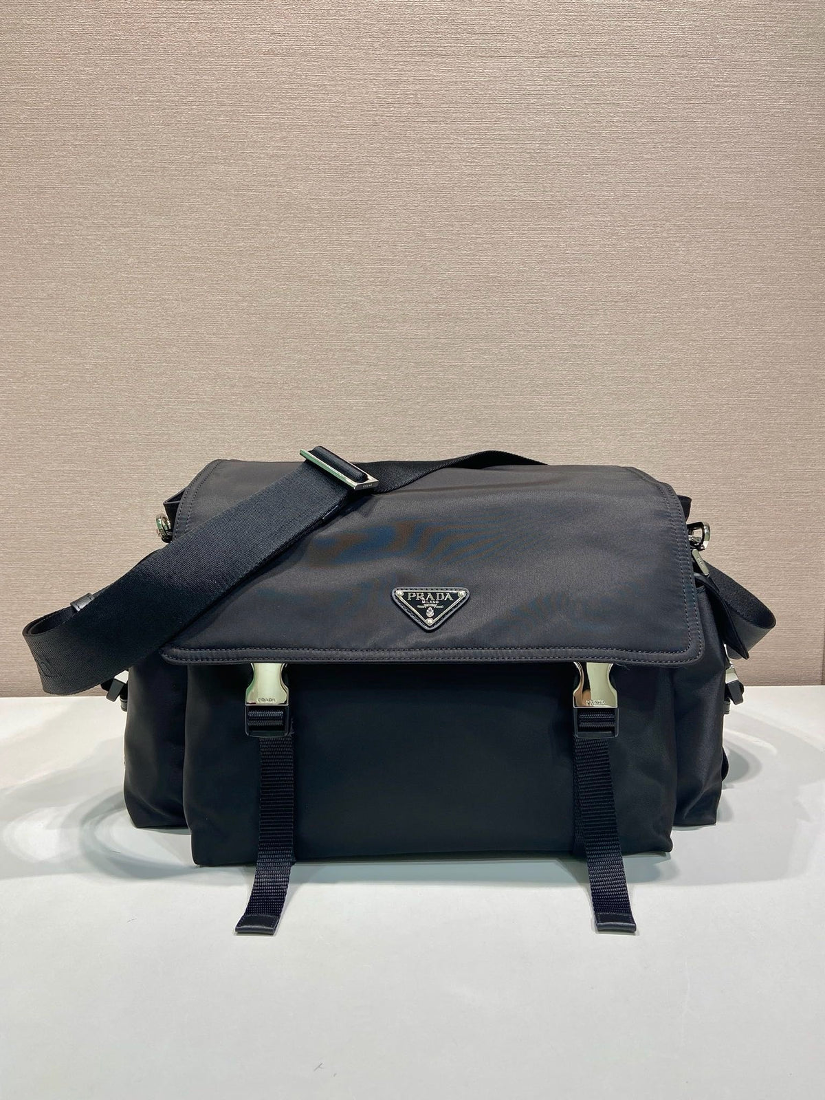 Nylon Buckle Messenger Crossbody Bag