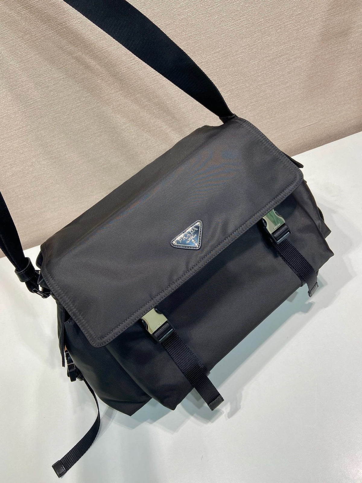 Nylon Buckle Messenger Crossbody Bag