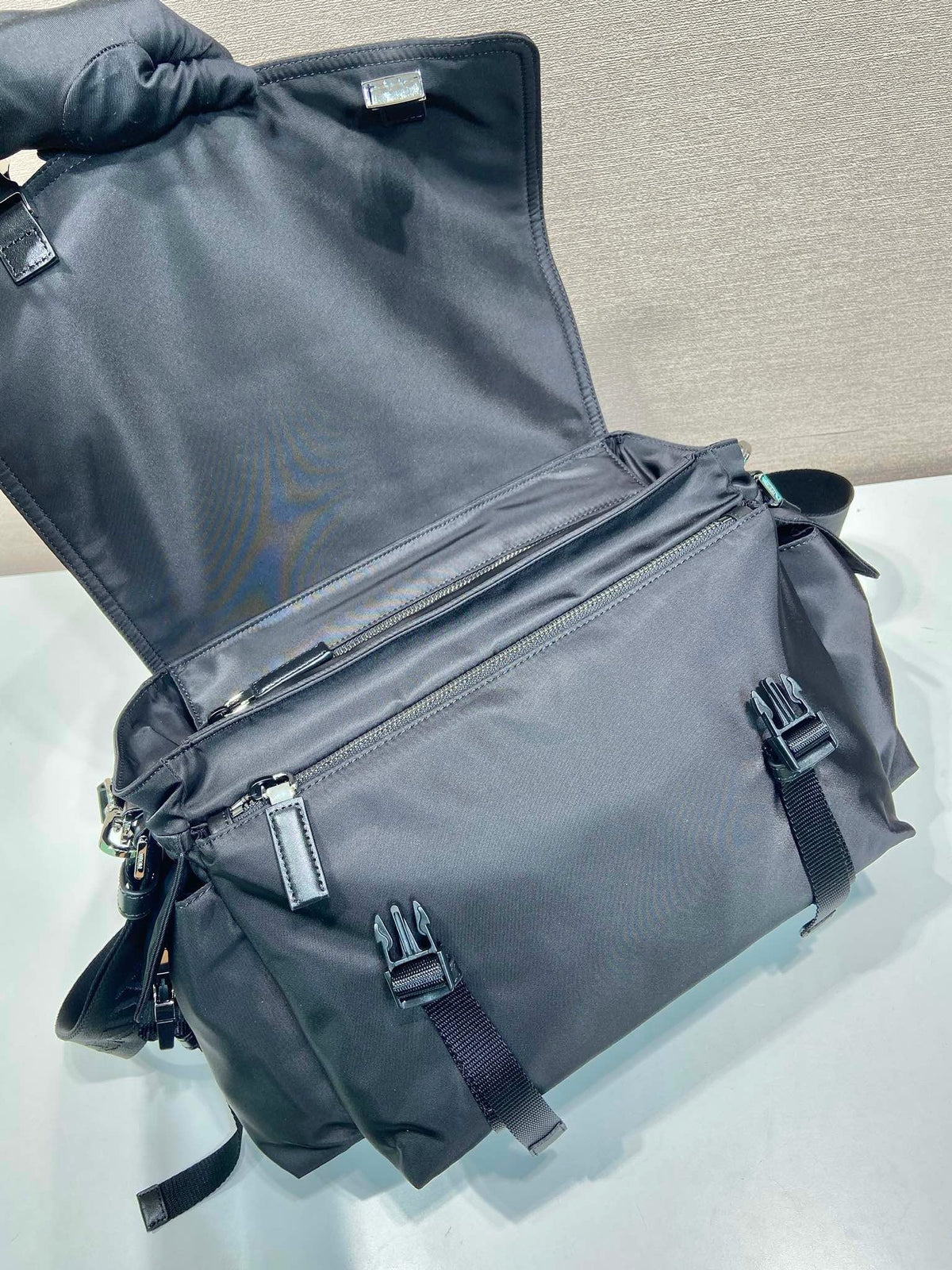 Nylon Buckle Messenger Crossbody Bag