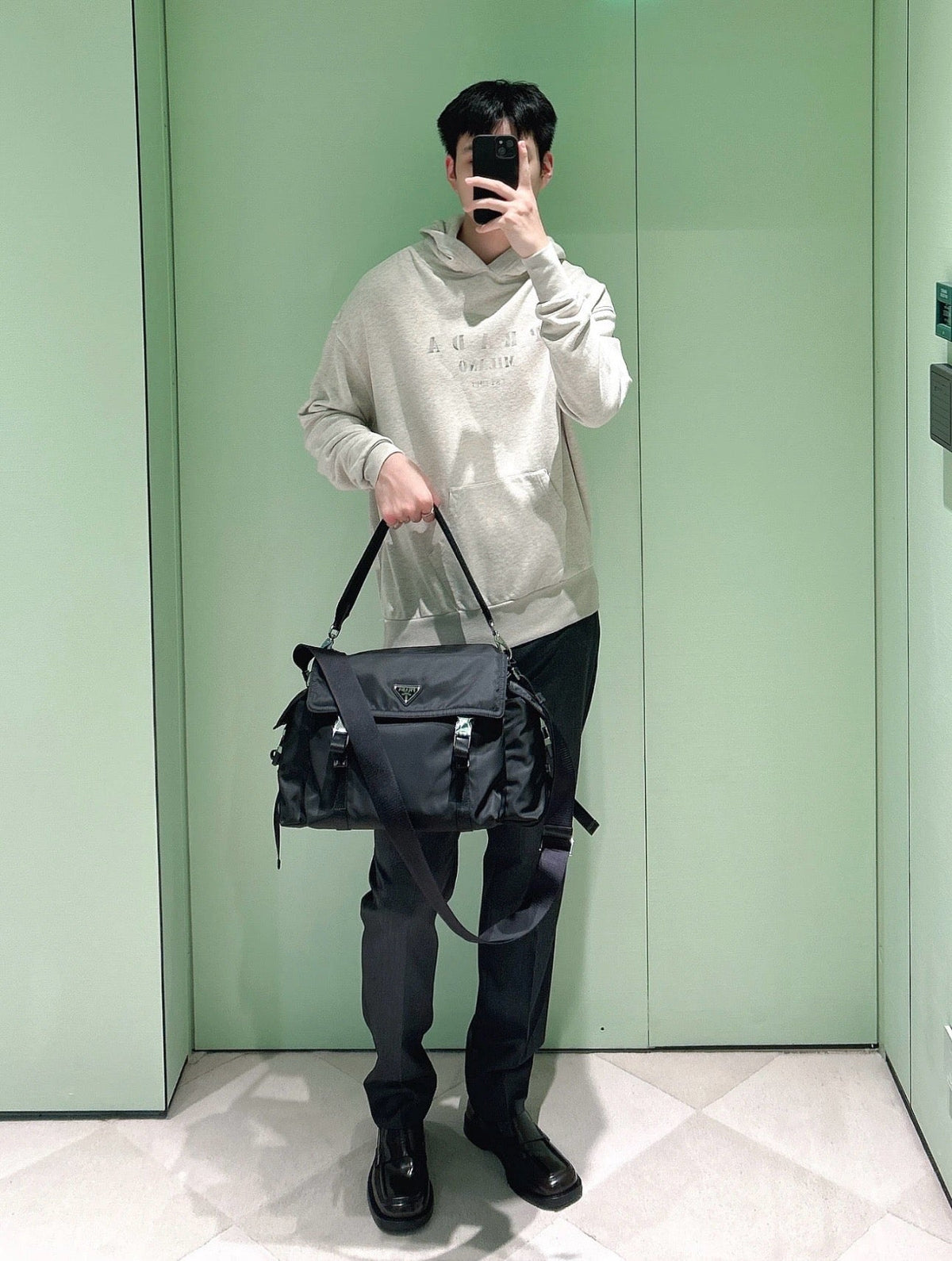 Nylon Buckle Messenger Crossbody Bag