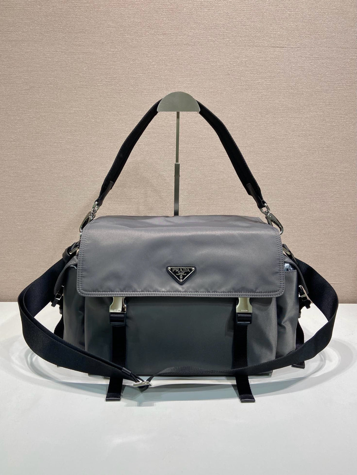 Nylon Buckle Messenger Crossbody Bag