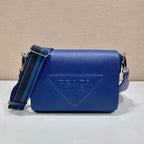 Leather Flap Logo Strap Crossbody Bag