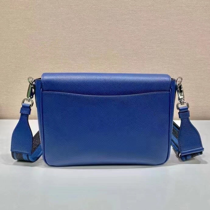Leather Flap Logo Strap Crossbody Bag