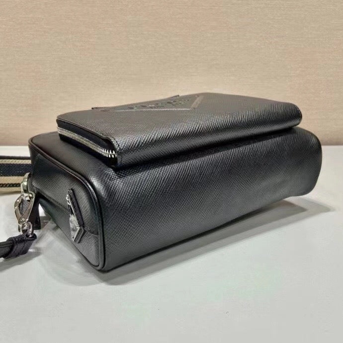 Brique Zip Logo Strap Crossbody Bag