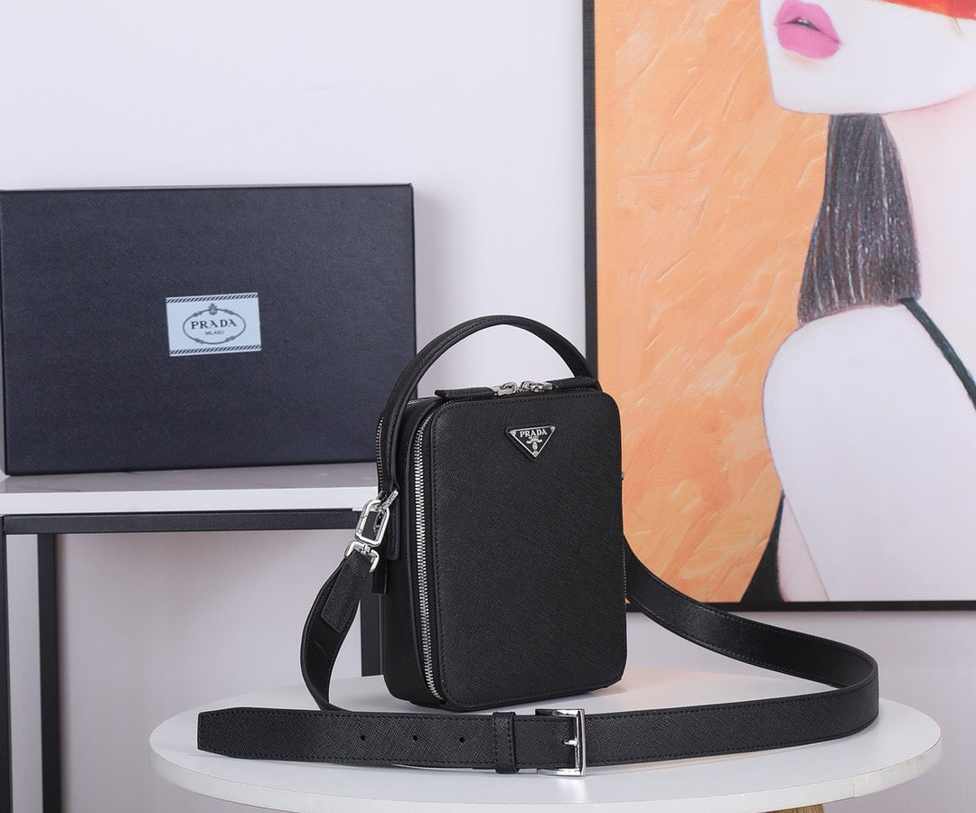 Saffiano Vertical Phone Crossbody Bag
