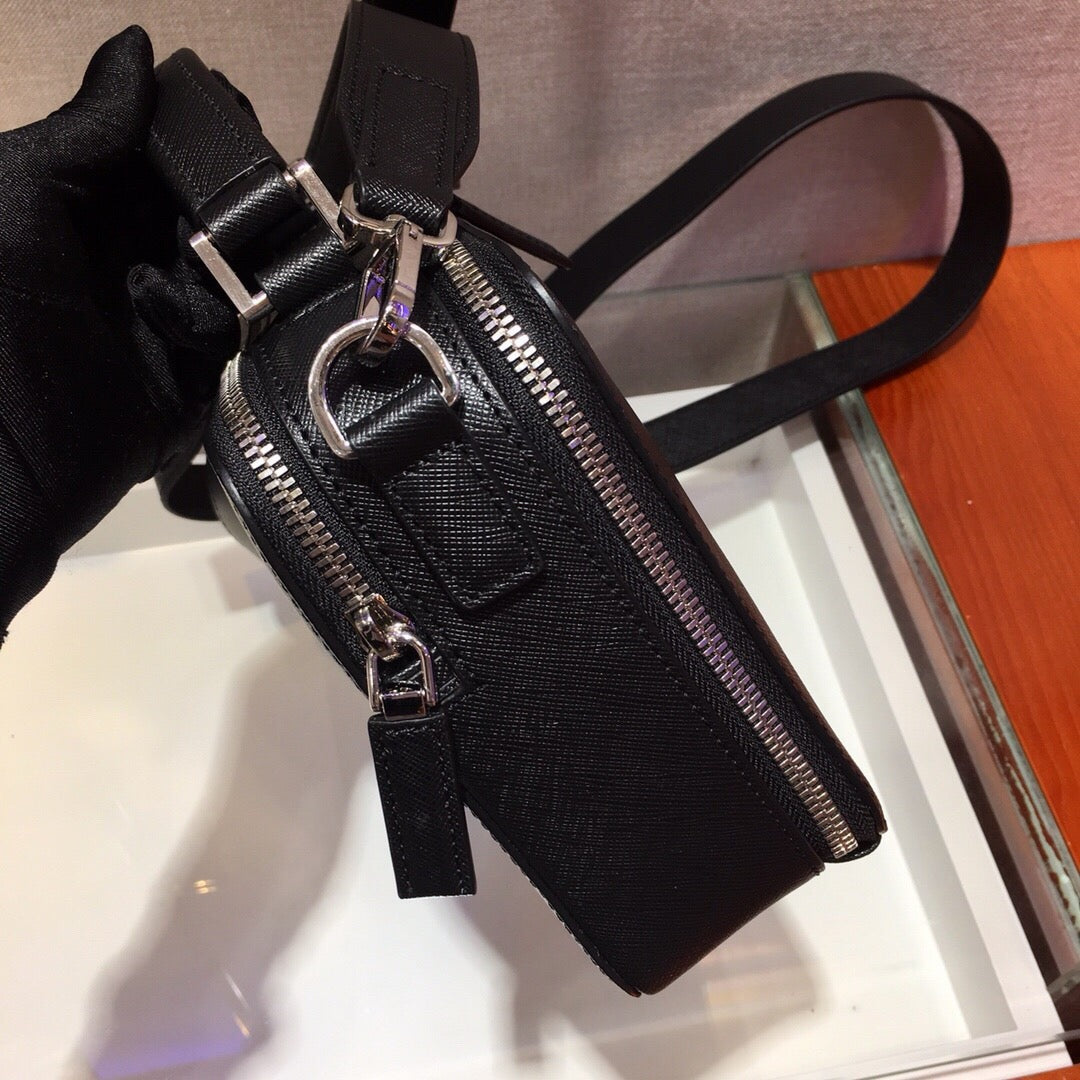 Leather Box Camera Crossbody Bag