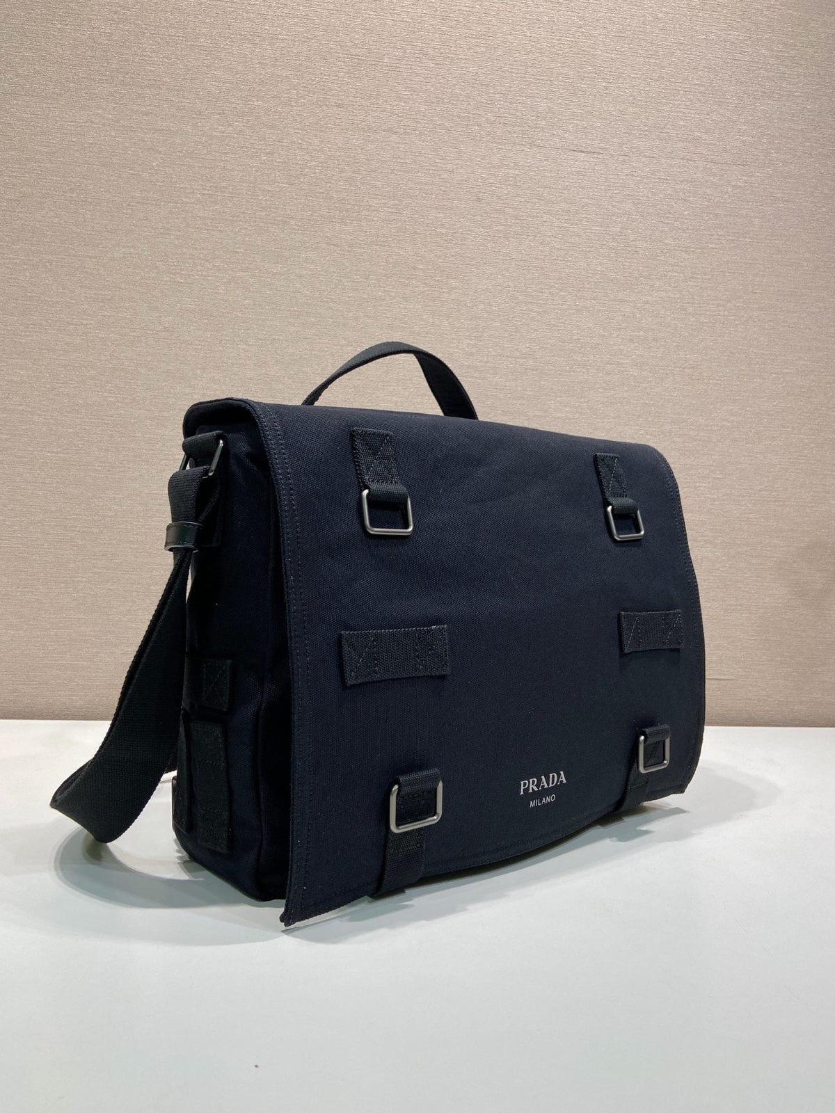 Nylon Flap Messenger Crossbody Bag