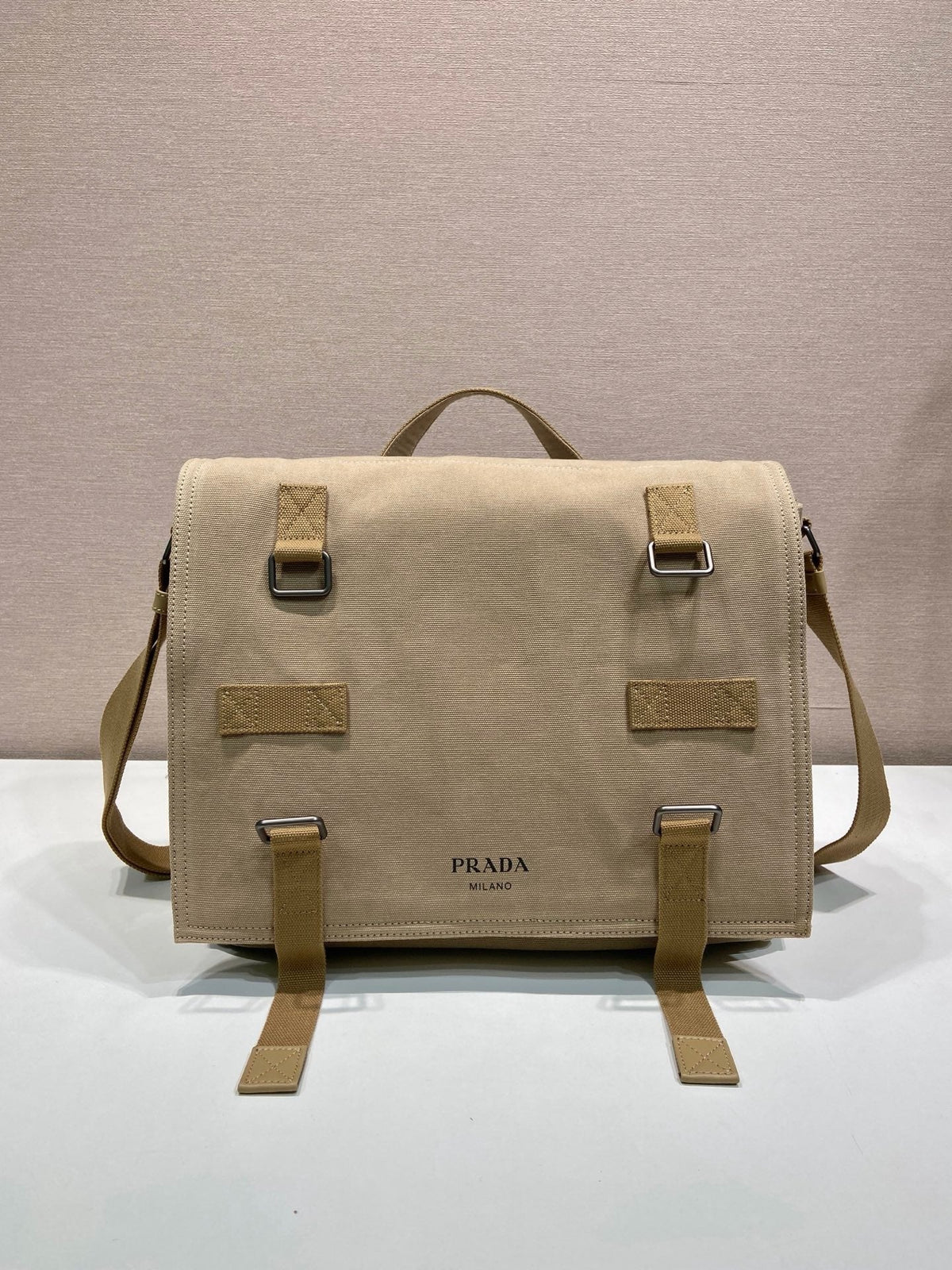 Nylon Flap Messenger Crossbody Bag