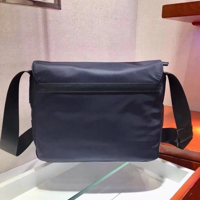 Nylon Messenger with Patch Crossbody Bag