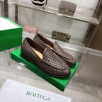 Black Woven Leather Intrecciato Loafer - Men's