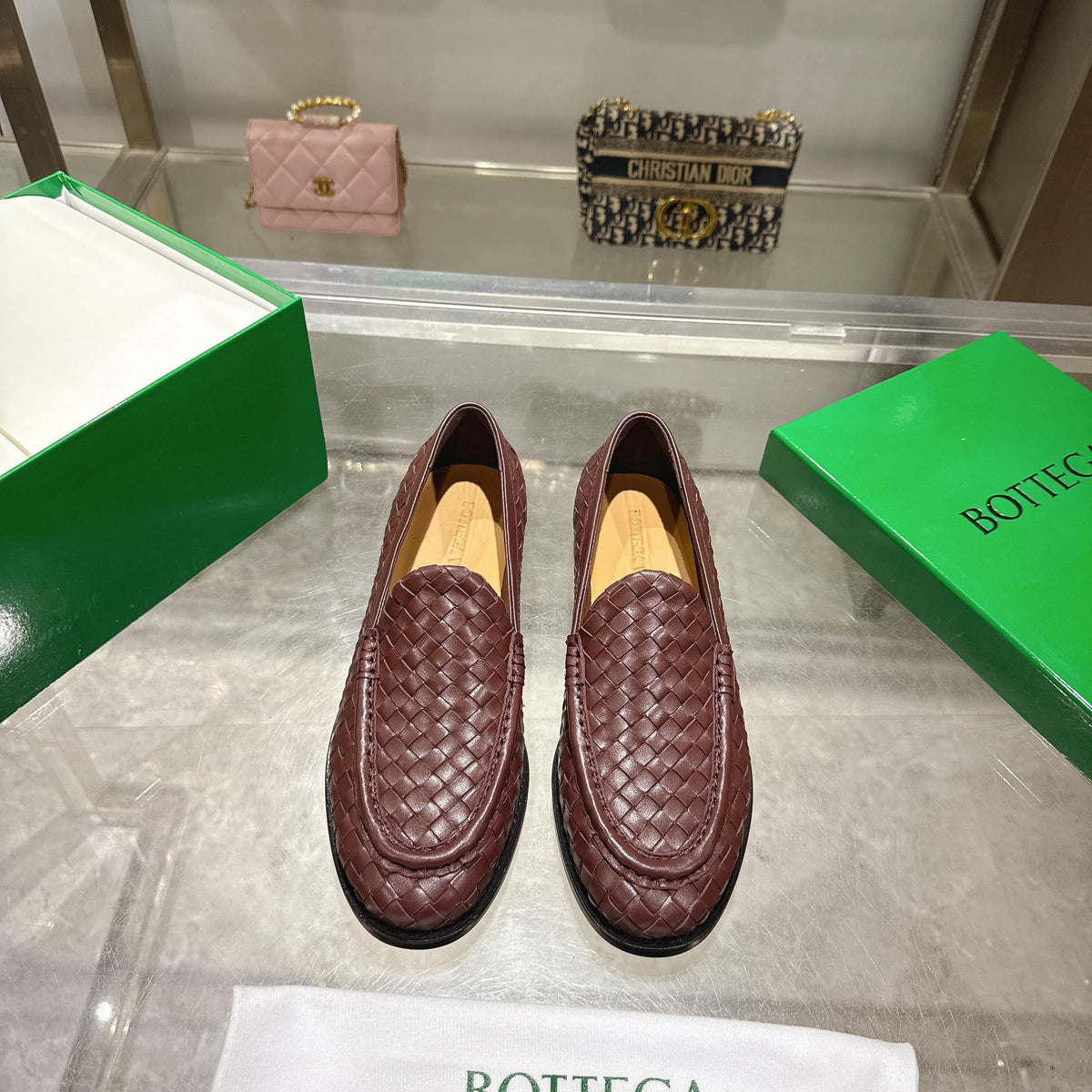 Black Woven Leather Intrecciato Loafer - Men's