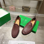 Black Woven Leather Intrecciato Loafer - Men's