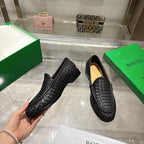 Black Woven Leather Intrecciato Loafer - Men's