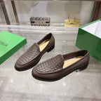 Black Woven Leather Slip-On Loafer - Men's