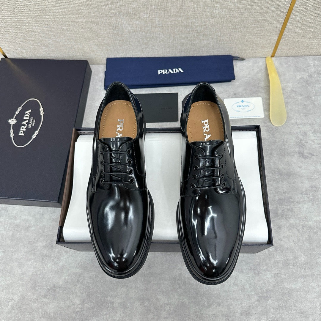 Black Derby Shoes - Men's