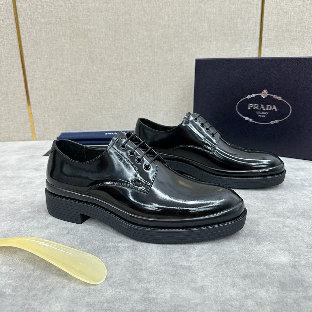 Black Derby Shoes - Men's