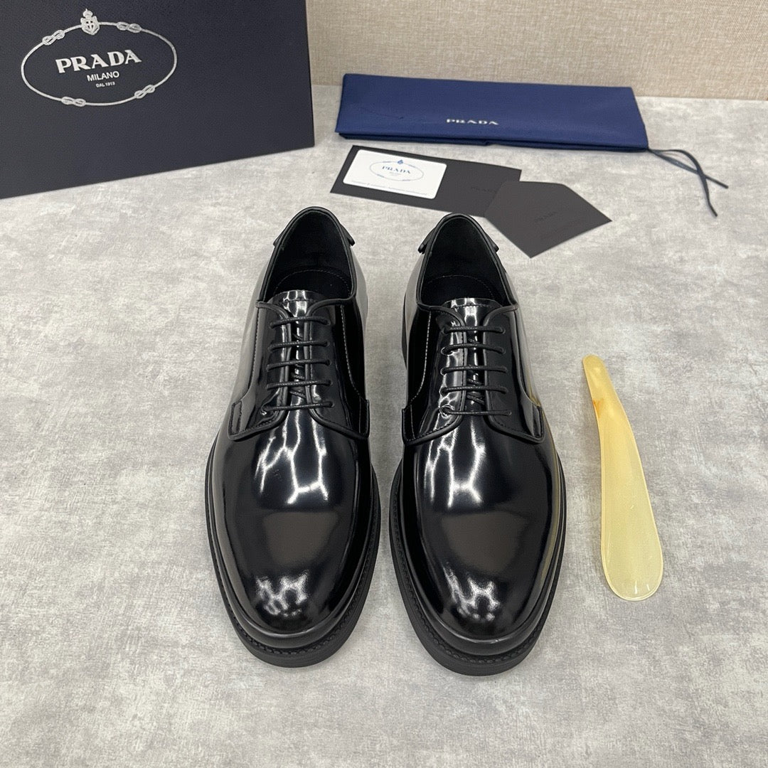 Black Derby Shoes - Men's