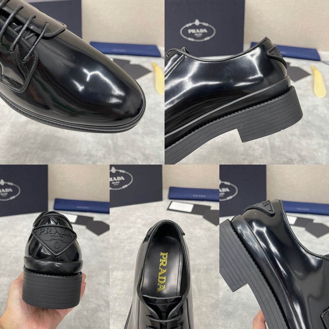 Black Derby Shoes - Men's