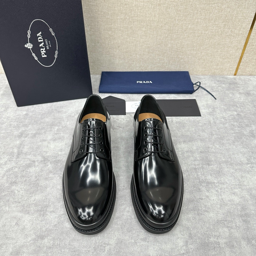 Black Derby Shoes - Men's