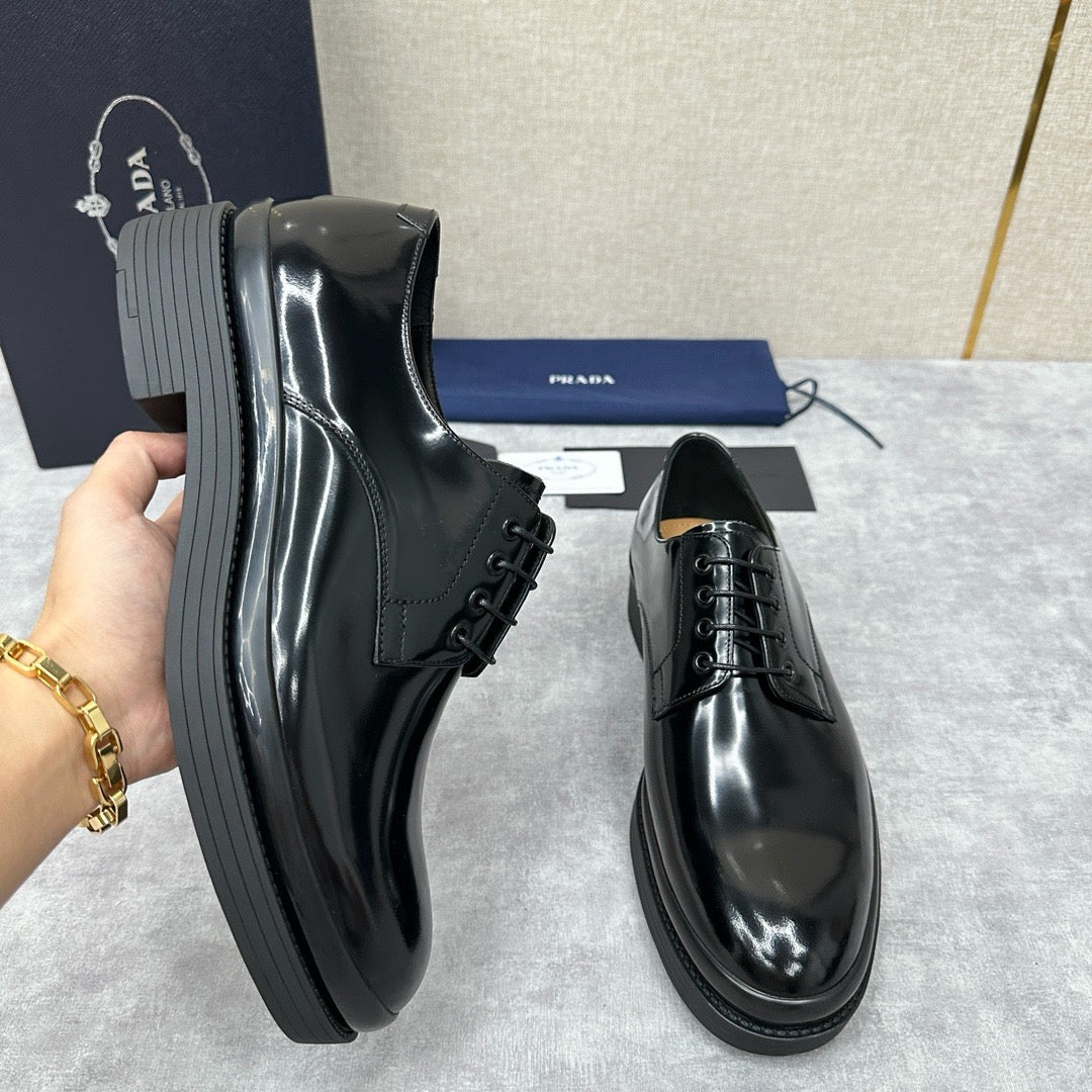 Black Derby Shoes - Men's