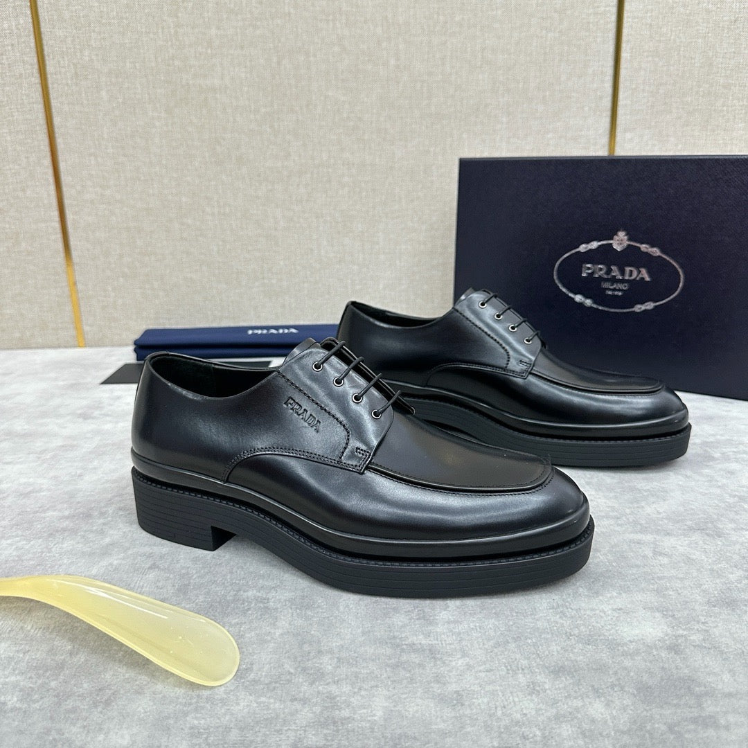 Black Derby Shoes - Men's