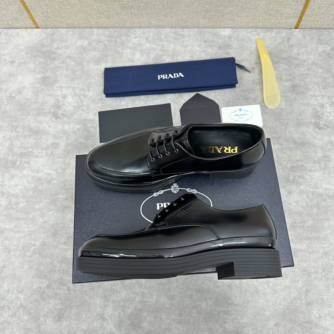Black Derby Shoes - Men's