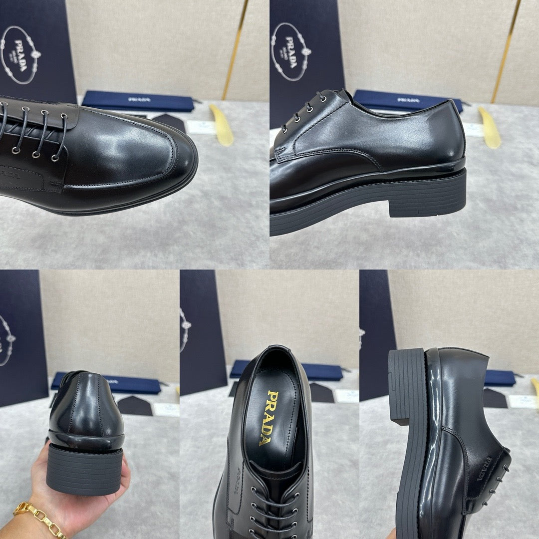 Black Derby Shoes - Men's