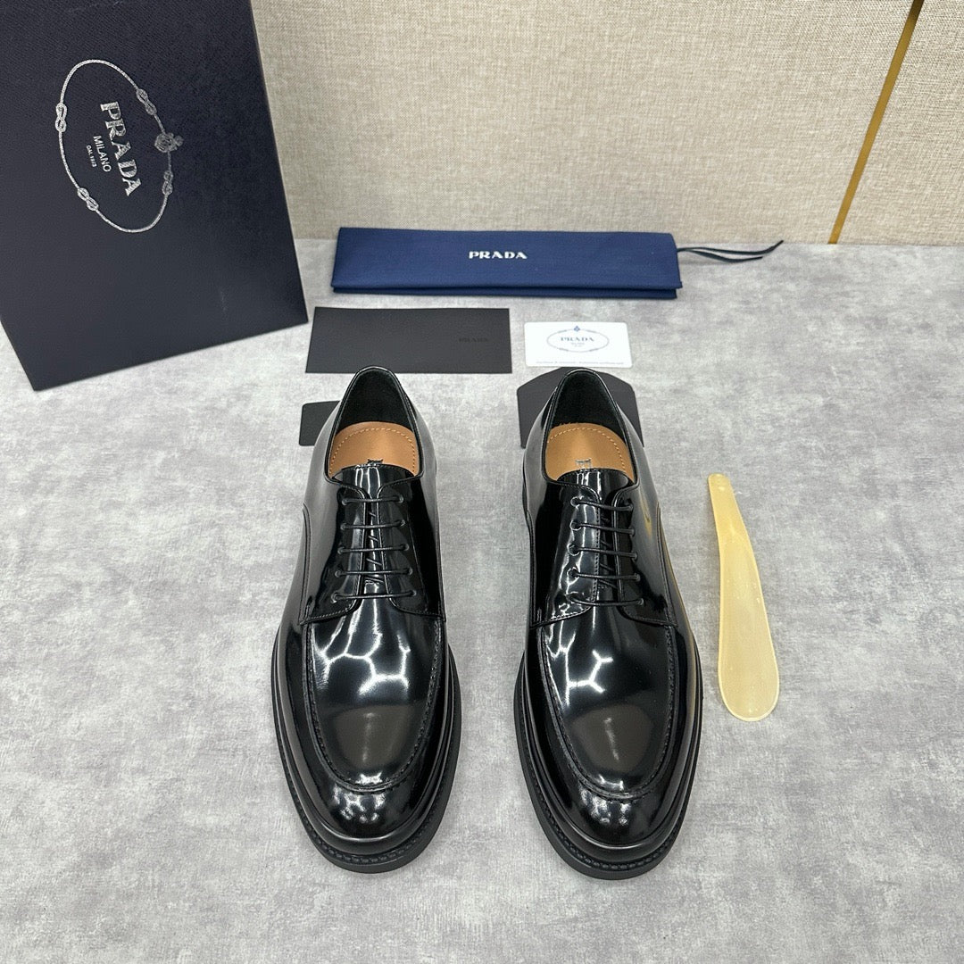 Black Derby Shoes - Men's