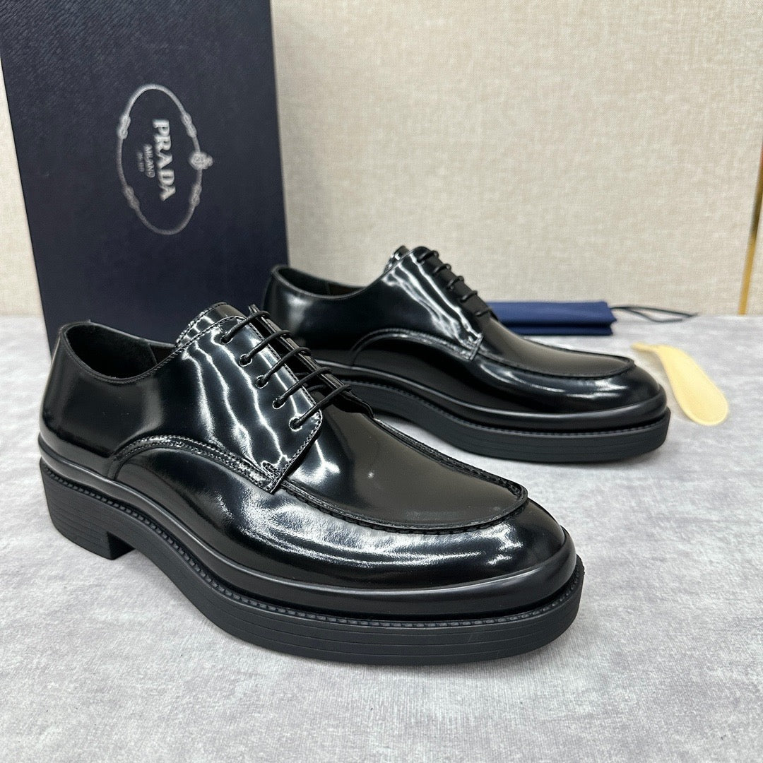 Black Derby Shoes - Men's