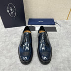 Dark Blue Derby Shoes - Men's