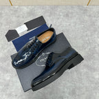 Dark Blue Derby Shoes - Men's