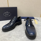 Dark Blue Derby Shoes - Men's