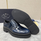 Dark Blue Derby Shoes - Men's