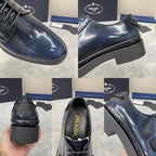 Dark Blue Derby Shoes - Men's