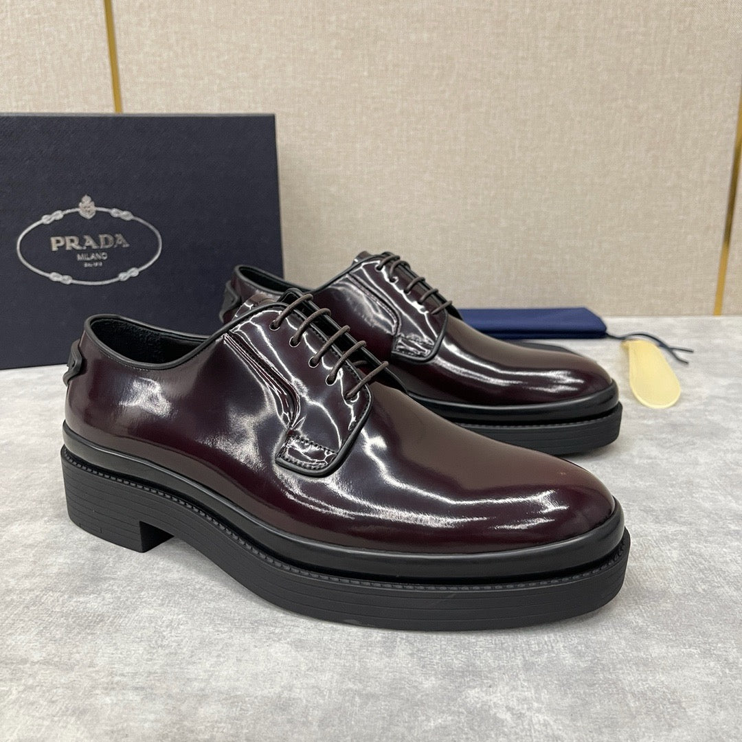 Dark Brown Derby Shoes - Men's