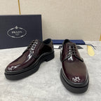 Dark Brown Derby Shoes - Men's