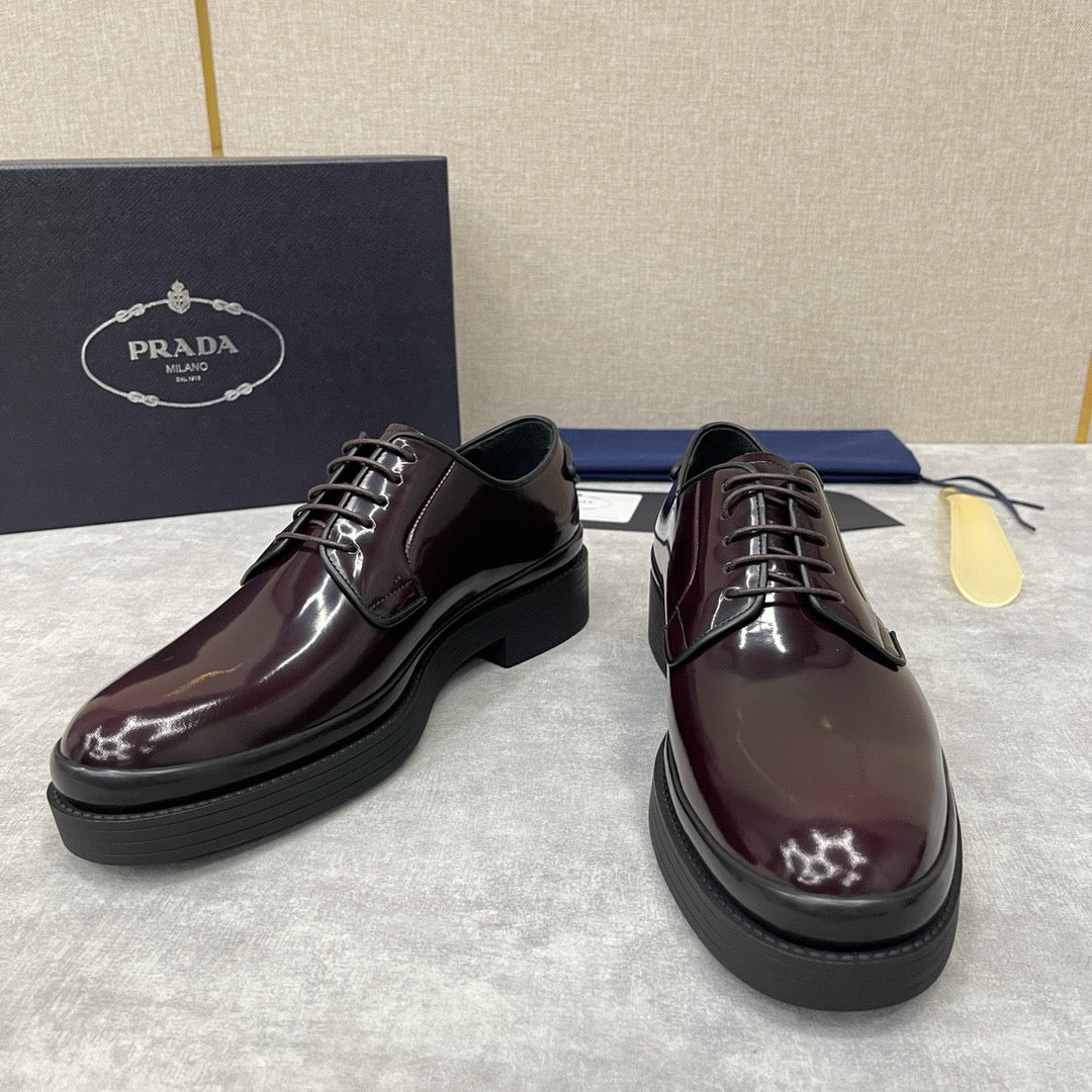 Dark Brown Derby Shoes - Men's
