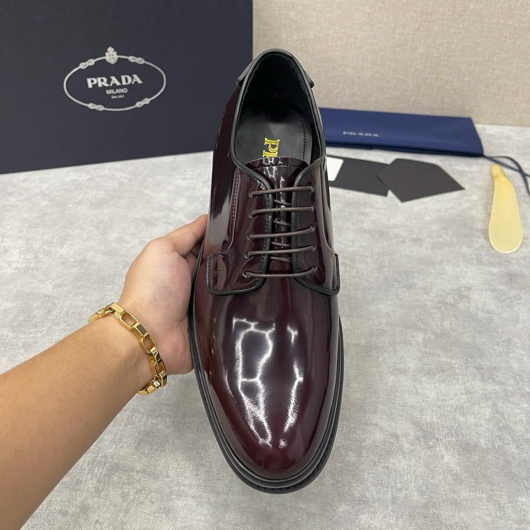 Dark Brown Derby Shoes - Men's