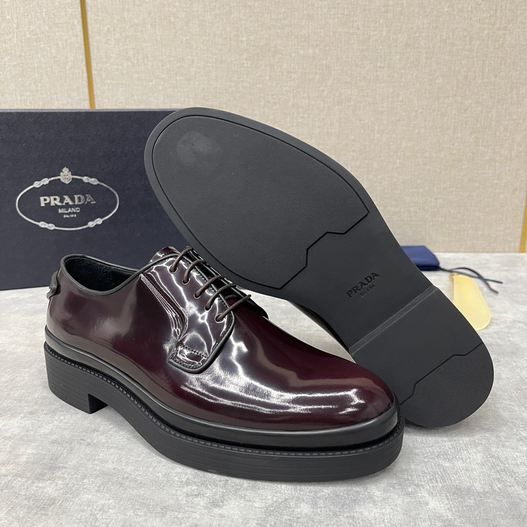 Dark Brown Derby Shoes - Men's