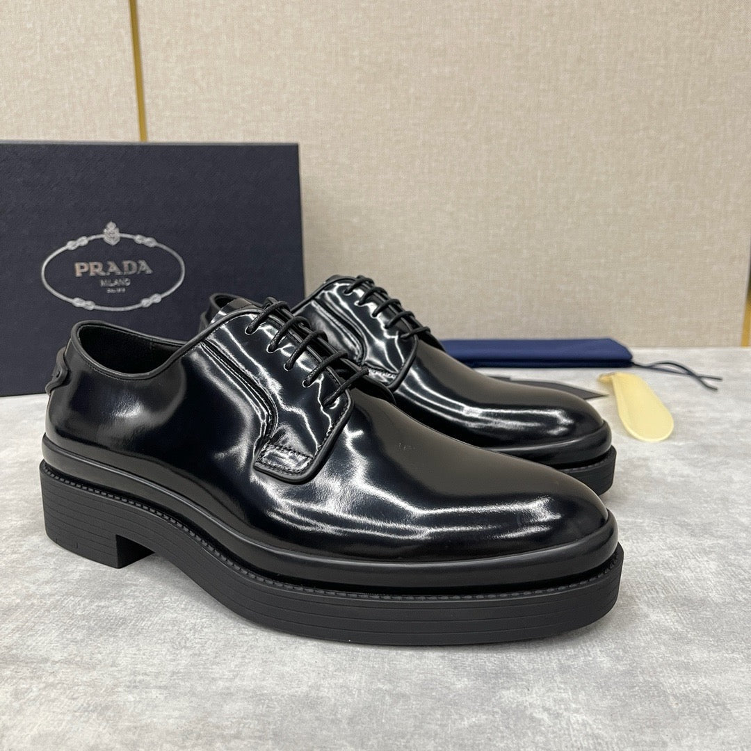 Black Derby Shoes - Men's