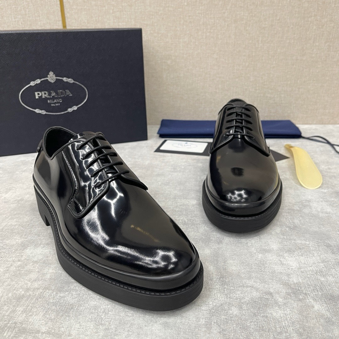 Black Derby Shoes - Men's
