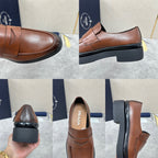 Brown Leather Chunky Sole Penny Loafer - Men's