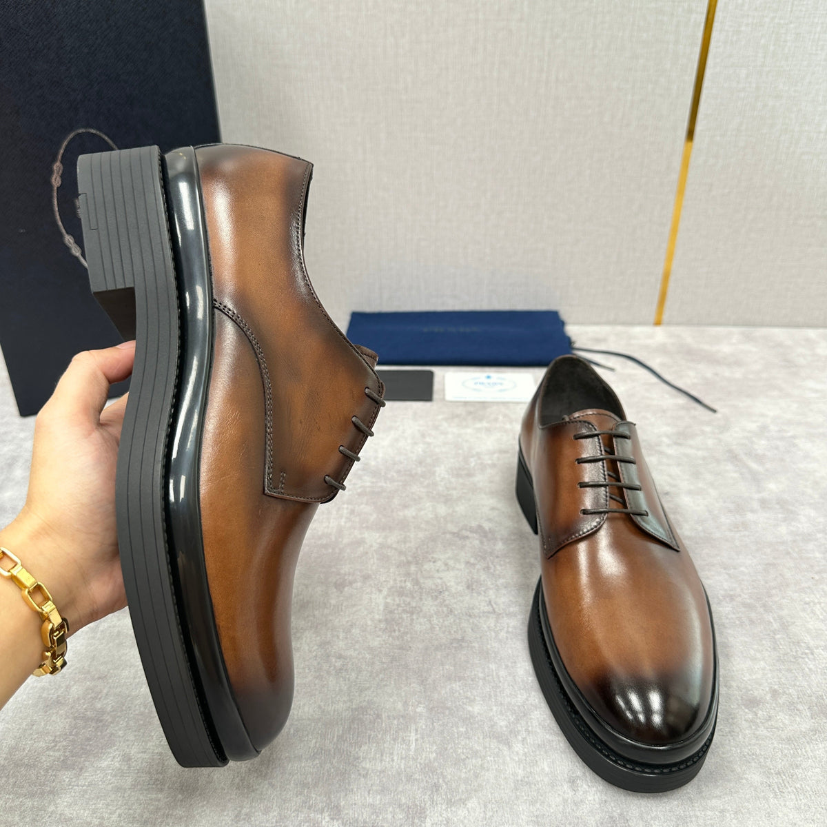 Multicolour Derby Shoes - Men's