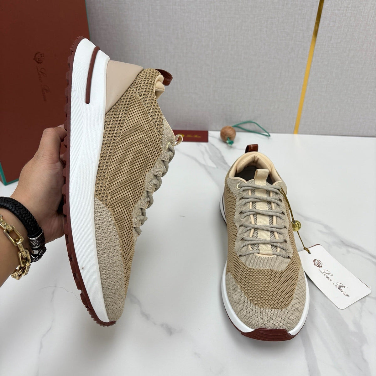 Grey Suede Colourblock Runner - Men's